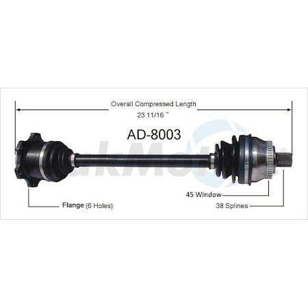 Surtrack Axle Cv Axle Shaft, Ad-8003 AD-8003